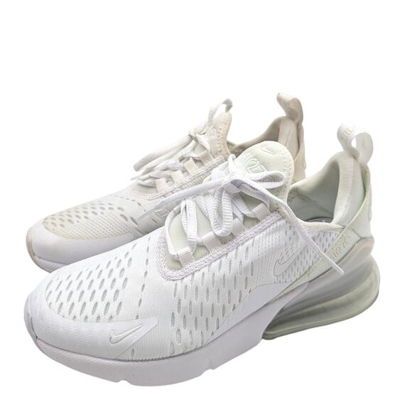 Nike Air Max 270 Lace-Up Sneakers Shoes Unisex Kids White Size US4Y EU36 - Picture 1 of 11